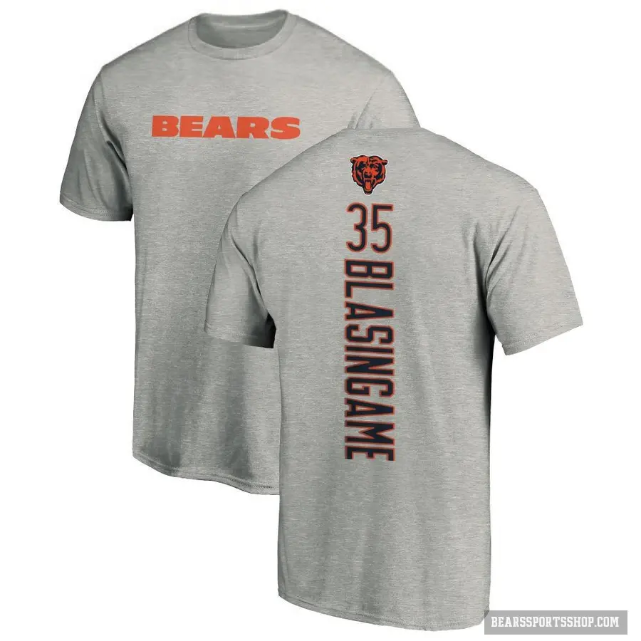 Men's ＃35 Khari Blasingame Chicago Bears Ash Backer T-Shirt