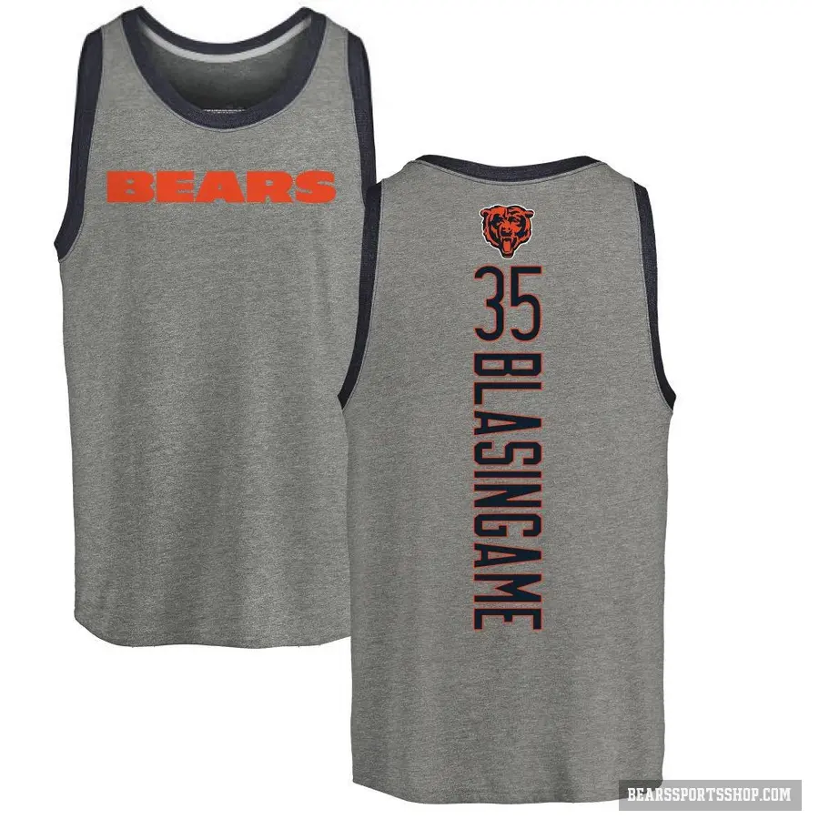 Men's ＃35 Khari Blasingame Chicago Bears Ash Backer Tank Top