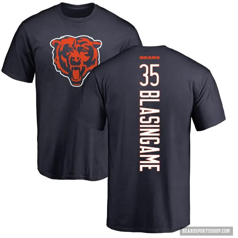 Men's ＃35 Khari Blasingame Chicago Bears Navy Backer T-Shirt