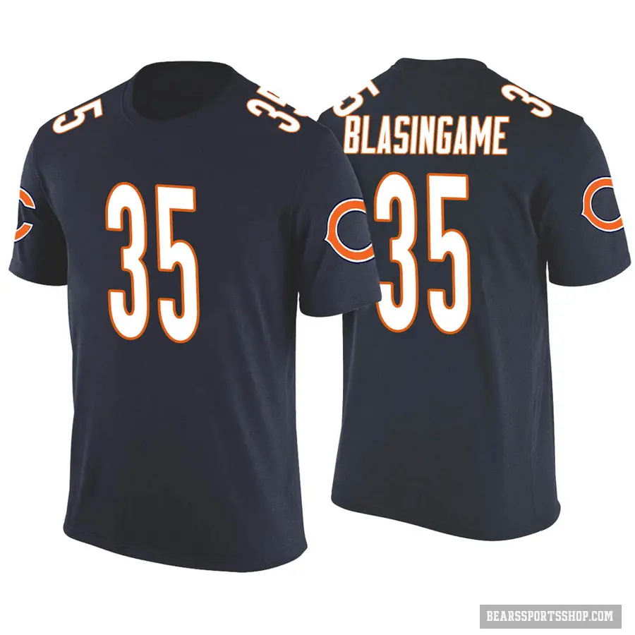 Men's ＃35 Khari Blasingame Chicago Bears Navy Color Rush T-Shirt