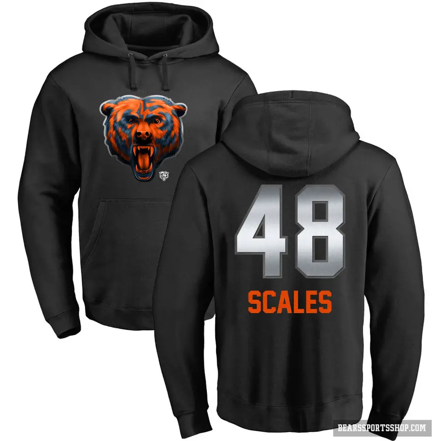 Men's ＃48 Patrick Scales Chicago Bears Black Midnight Mascot Pullover Hoodie