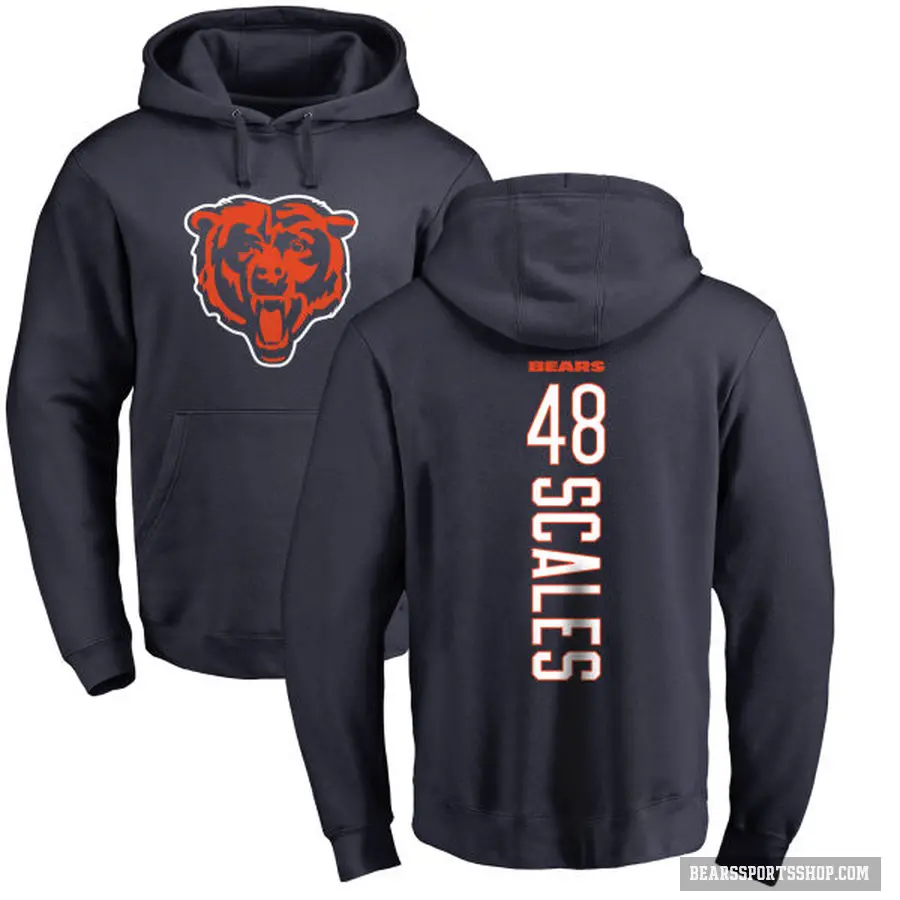 Men's ＃48 Patrick Scales Chicago Bears Navy Pro Line Backer Pullover Hoodie