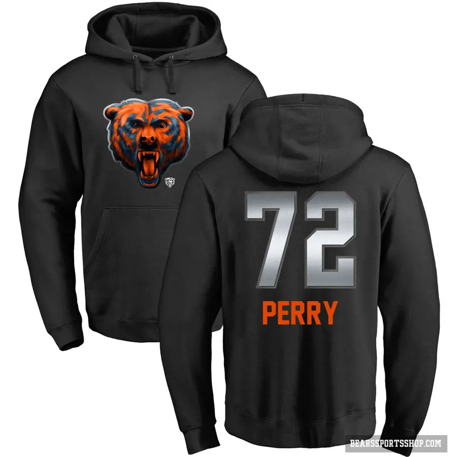 Men's ＃72 William Perry Chicago Bears Black Midnight Mascot Pullover Hoodie