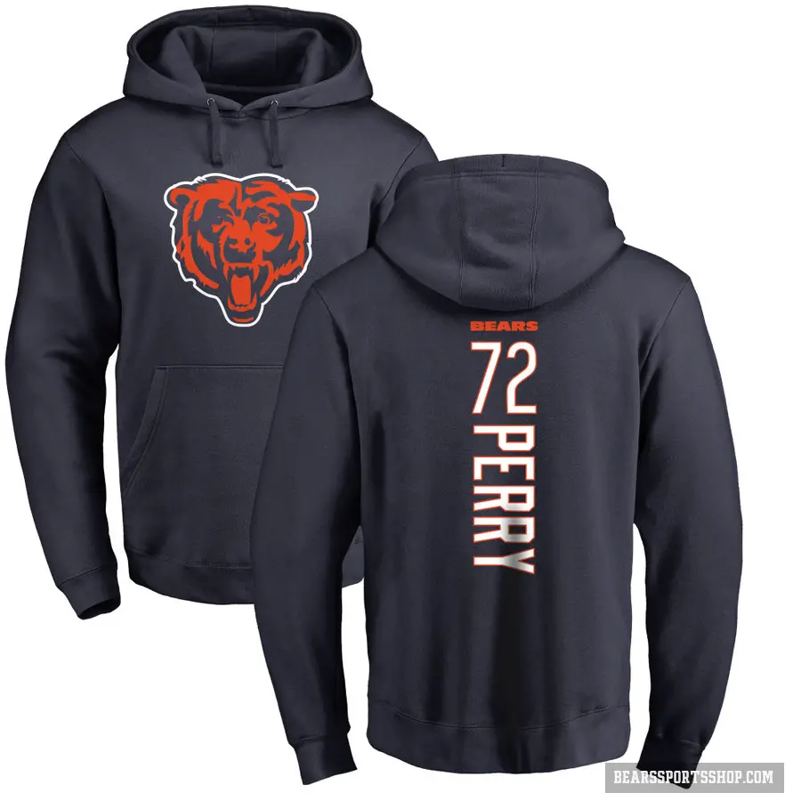 Men's ＃72 William Perry Chicago Bears Navy Pro Line Backer Pullover Hoodie