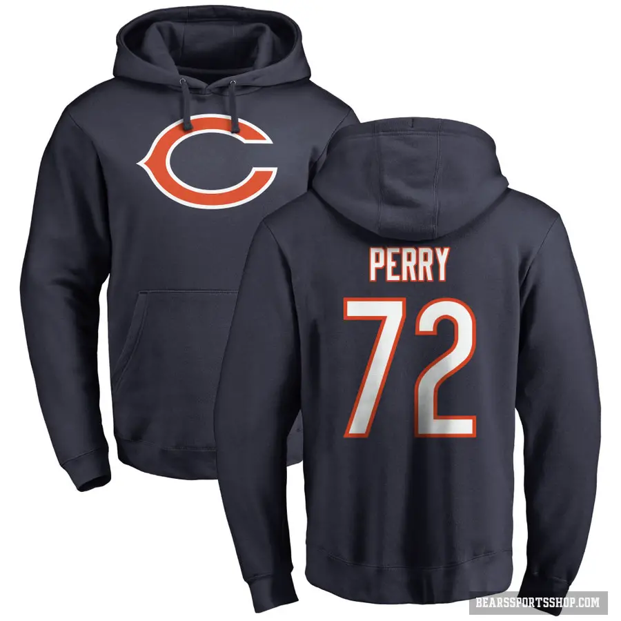 Men's ＃72 William Perry Chicago Bears Navy Pro Line Logo Pullover Hoodie