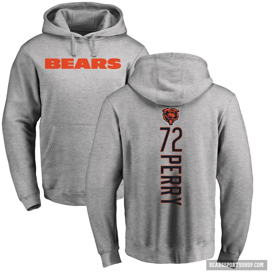 Men's ＃72 William Perry Chicago Bears Pro Line Ash Backer Pullover Hoodie