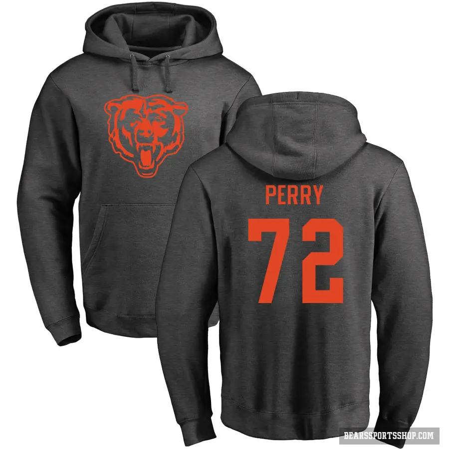 Men's ＃72 William Perry Chicago Bears Pro Line by Branded Ash One Color Pullover Hoodie