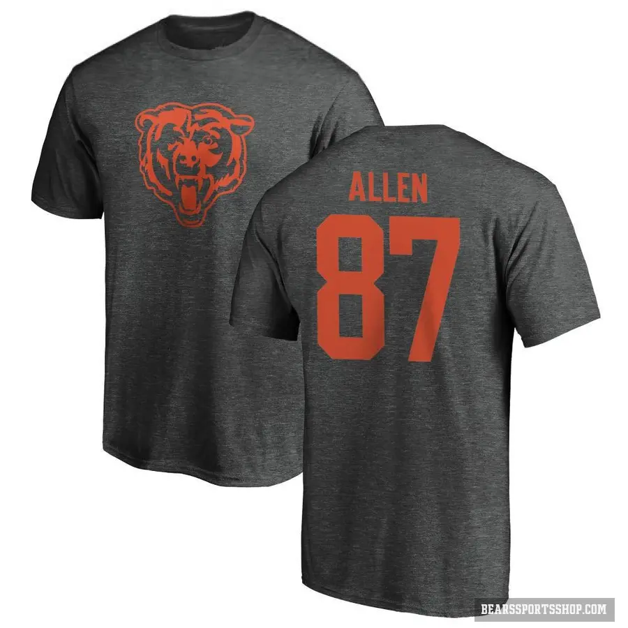 Men's ＃87 Chase Allen Chicago Bears Ash One Color T-Shirt