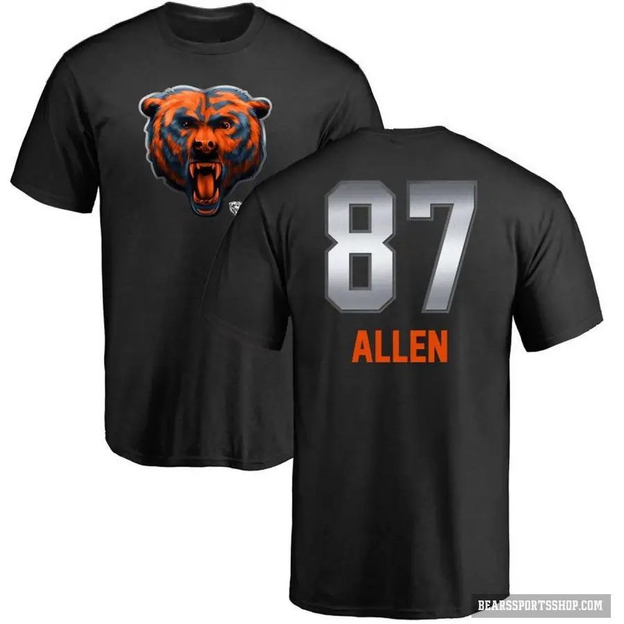 Men's ＃87 Chase Allen Chicago Bears Black Midnight Mascot T-Shirt