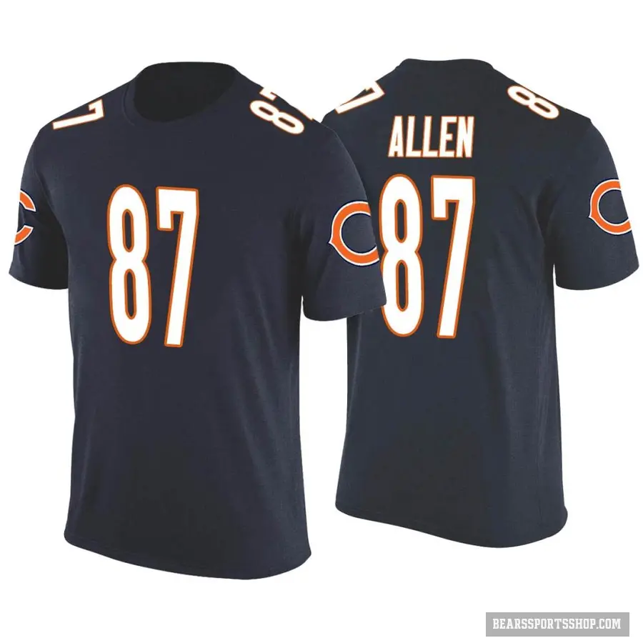 Men's ＃87 Chase Allen Chicago Bears Navy Color Rush T-Shirt