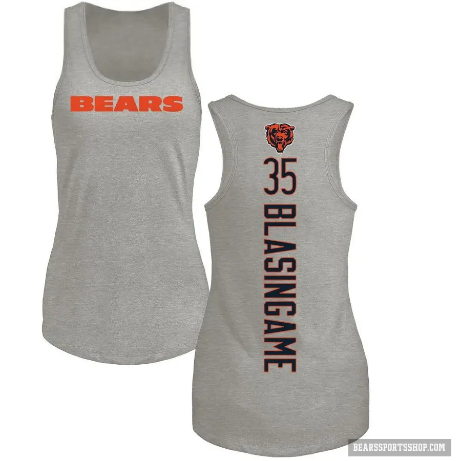 Women's ＃35 Khari Blasingame Chicago Bears Ash Backer Tank Top