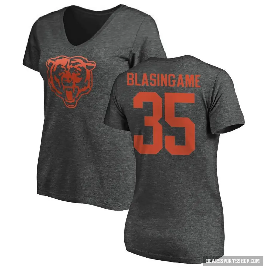 Women's ＃35 Khari Blasingame Chicago Bears Ash One Color T-Shirt