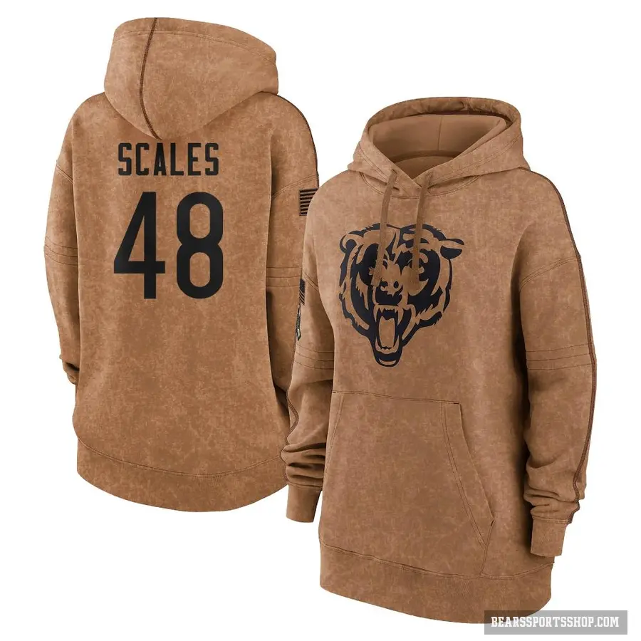 Women's ＃48 Patrick Scales Chicago Bears Brown 2023 Salute To Service Pullover Hoodie