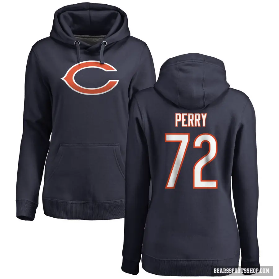 Women's ＃72 William Perry Chicago Bears Navy Pro Line Logo Pullover Hoodie