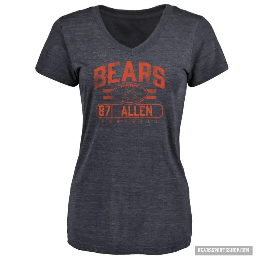 Women's ＃87 Chase Allen Chicago Bears Navy Flanker T-Shirt